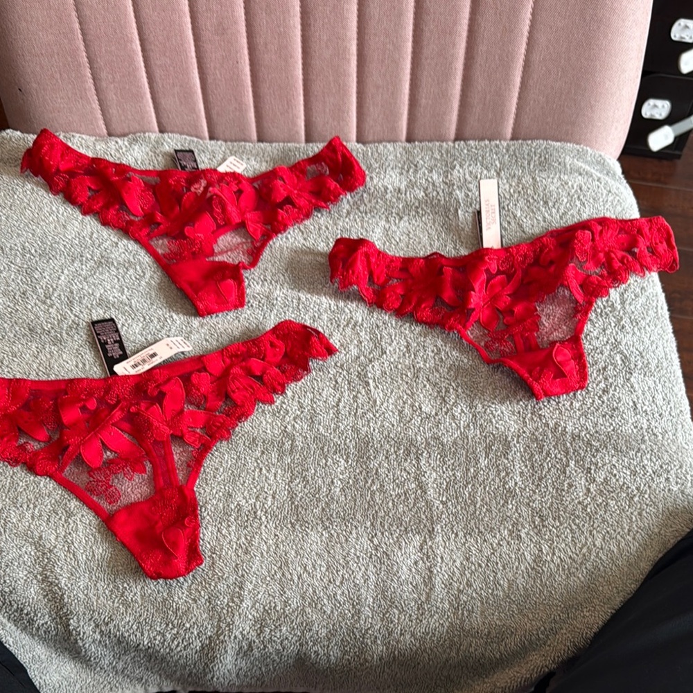Victoria's Secret Red Lace Panties Intimates
Each panty is $12